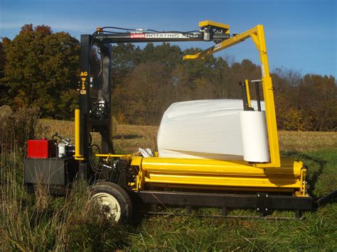 bale wrapper for skid steer|ag wrap bale handler.